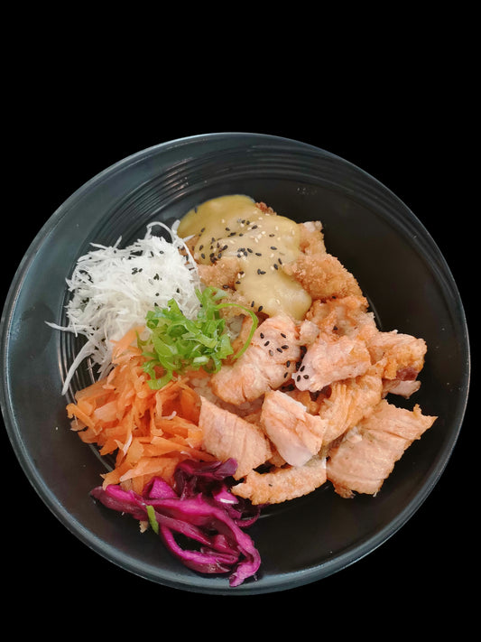 Katsu chicken/Fried Salmon teriyaki bowl